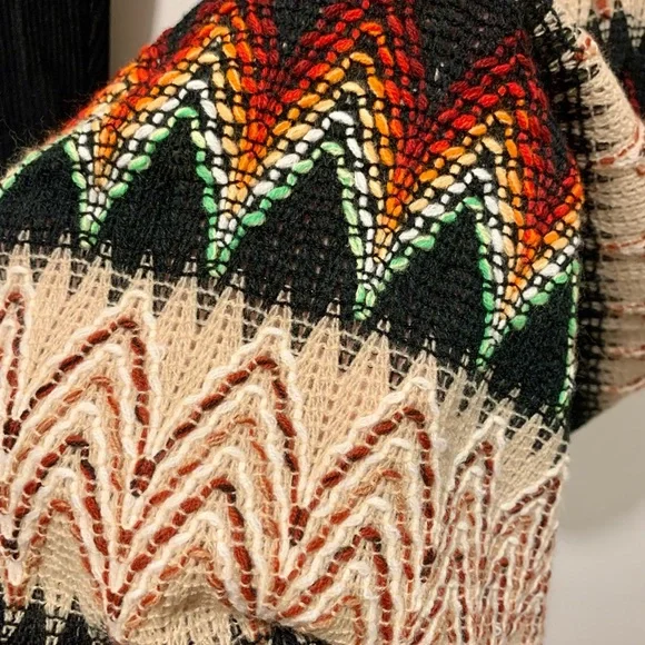 Vintage 70s Black & Woven Bohemian Maxi Dress - Picture 12 of 14